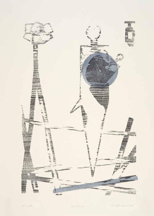 JANUAR
Christoph Damm:
Zaunkönigin, 2021
Holzwalzen–Hochdruck