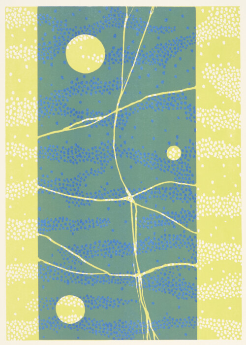 FEBRUAR
Helmut Gutbrod:
Lines and circles, 2021
Farblinolschnitt, 2 Platten