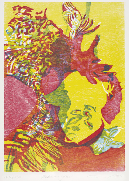 APRIL
Claudia Hartwig:
Frau im Glück, 2021
Holzschnitt