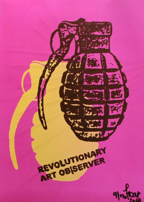 OKTOBER
JOAX:
revolutionary art | observer, 2019
Digitaldruck mit Prägung . Stahlprägeplatte geschweißt