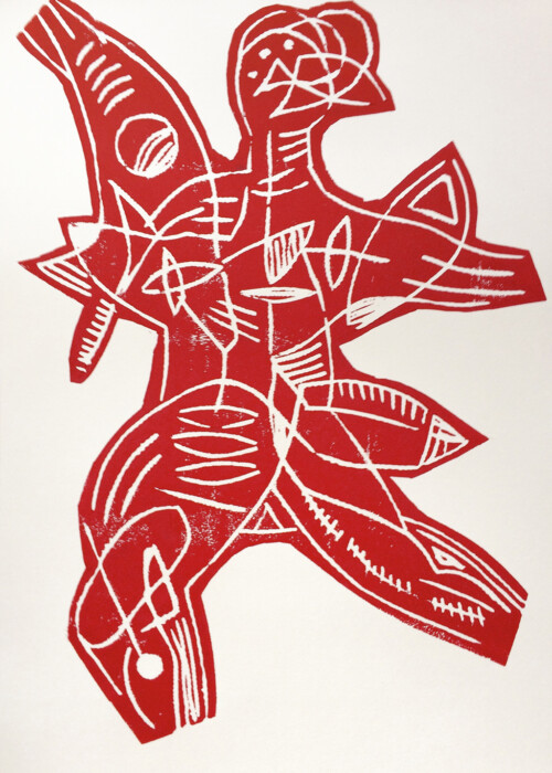 DEZEMBER:
Peter Schlangenbader
Cyber Angel, 2020
Linoldruck