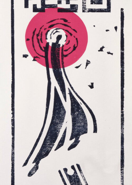 APRIL
Christoph Damm:
zwischen Himmel und Erde, 2022
Holzwalzen-Hochdruck